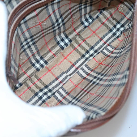 Burberrys Shoulder Bag Leather Brown Gold Auth ep8702