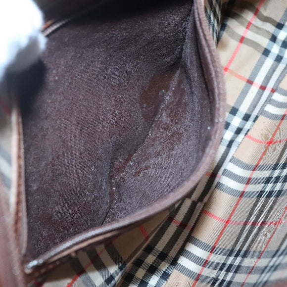 Burberrys Shoulder Bag Leather Brown Gold Auth ep8702