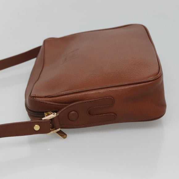 Burberrys Shoulder Bag Leather Brown Gold Auth ep8702