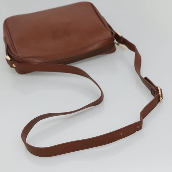 Burberrys Shoulder Bag Leather Brown Gold Auth ep8702