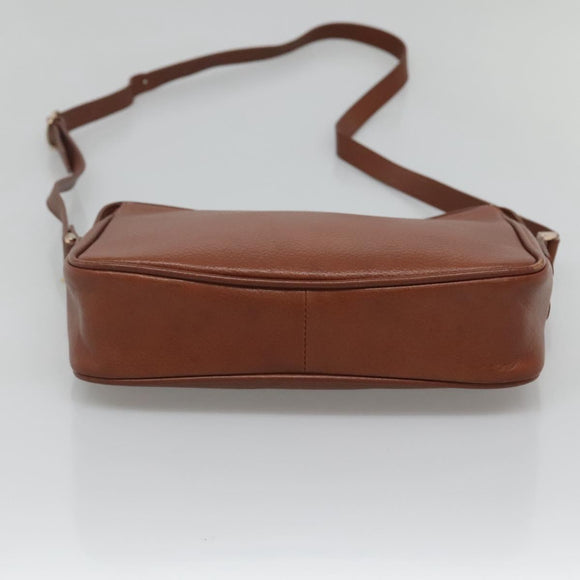 Burberrys Shoulder Bag Leather Brown Gold Auth ep8702