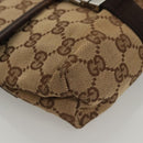 GUCCI GG Canvas Waist bag Beige Silver 131236 Auth ep8703-8