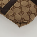 GUCCI GG Canvas Waist bag Beige Silver 131236 Auth ep8703-16