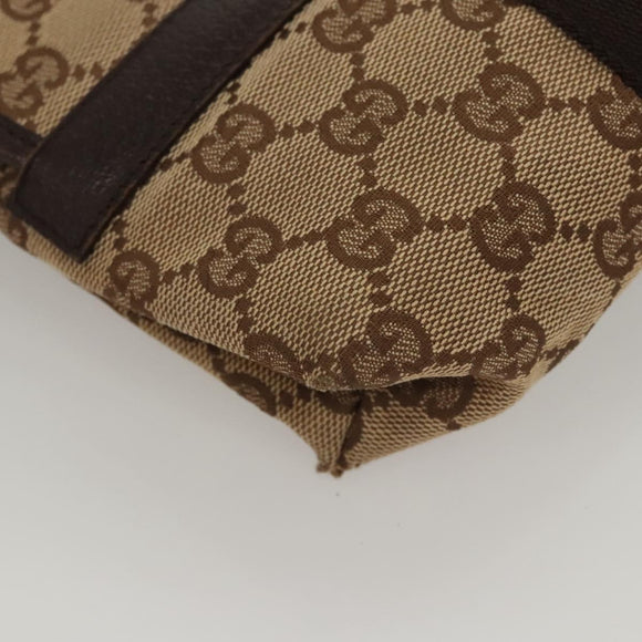 GUCCI GG Canvas Waist bag Beige Silver 131236 Auth ep8703