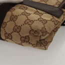 GUCCI GG Canvas Waist bag Beige Silver 131236 Auth ep8703-17