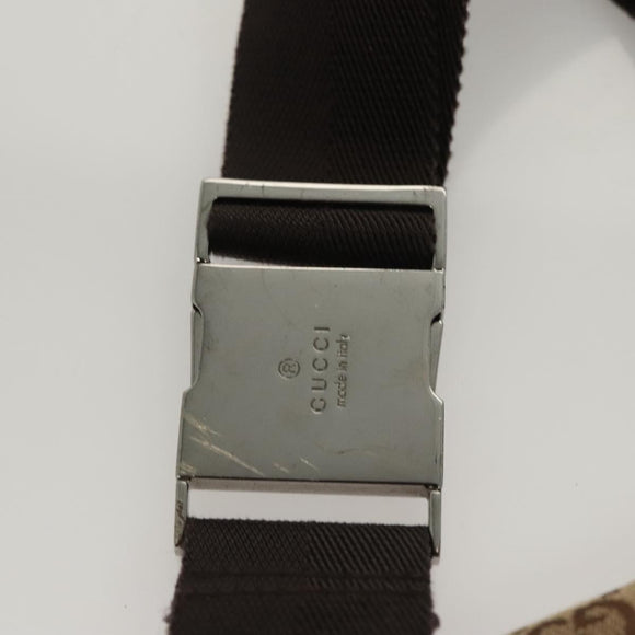 GUCCI GG Canvas Waist bag Beige Silver 131236 Auth ep8703