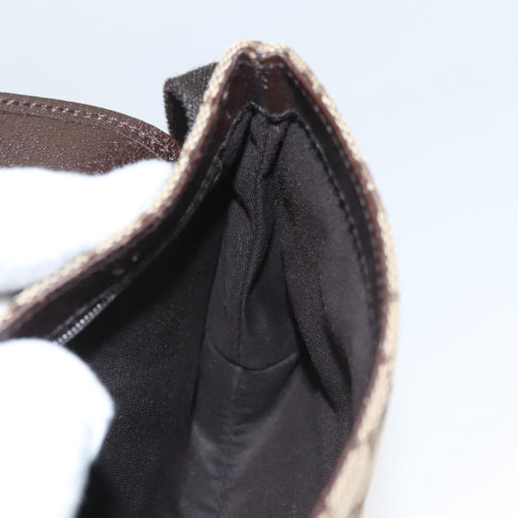 GUCCI GG Canvas Waist bag Beige Silver 131236 Auth ep8703