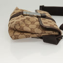 GUCCI GG Canvas Waist bag Beige Silver 131236 Auth ep8703-3