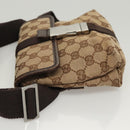 GUCCI GG Canvas Waist bag Beige Silver 131236 Auth ep8703-4