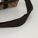 GUCCI GG Canvas Waist bag Beige Silver 131236 Auth ep8703-7