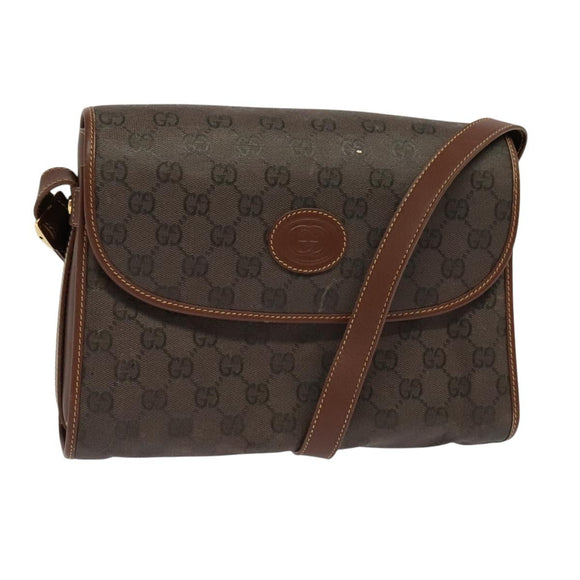GUCCI GG Canvas Shoulder Bag Brown Gold 001 14 0712 Auth ep8705