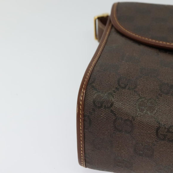 GUCCI GG Canvas Shoulder Bag Brown Gold 001 14 0712 Auth ep8705