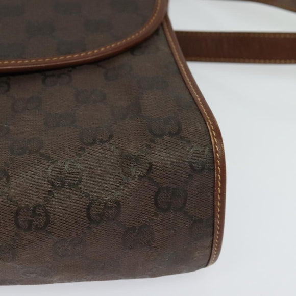 GUCCI GG Canvas Shoulder Bag Brown Gold 001 14 0712 Auth ep8705