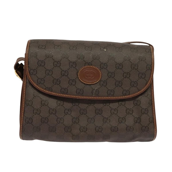 GUCCI GG Canvas Shoulder Bag Brown Gold 001 14 0712 Auth ep8705