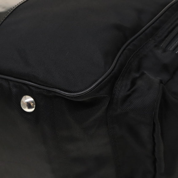 GUCCI Boston Bag Nylon 2way Black Silver 012 3754 0156 Auth ep8709