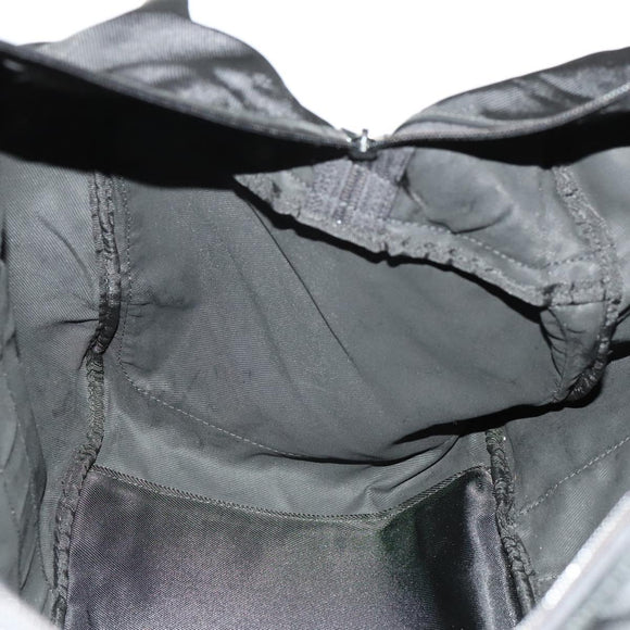 GUCCI Boston Bag Nylon 2way Black Silver 012 3754 0156 Auth ep8709