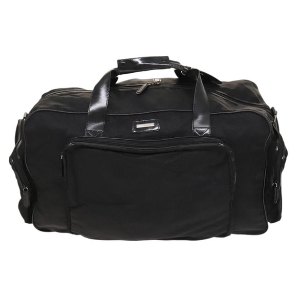 GUCCI Boston Bag Nylon 2way Black Silver 012 3754 0156 Auth ep8709