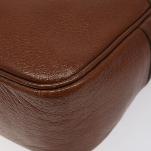 Burberrys Shoulder Bag Leather Brown Gold Auth ep8711