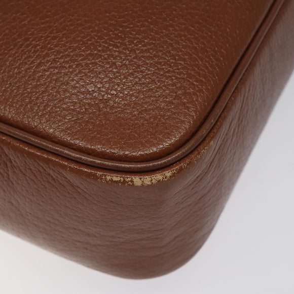 Burberrys Shoulder Bag Leather Brown Gold Auth ep8711