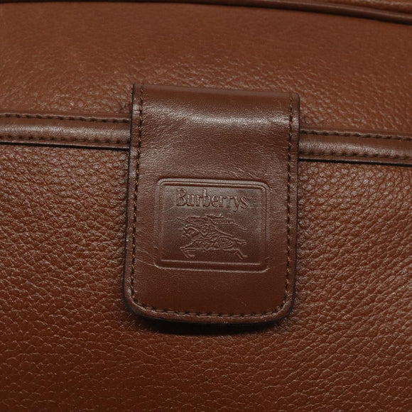 Burberrys Umhängetasche Leder Braun Gold Auth ep8711