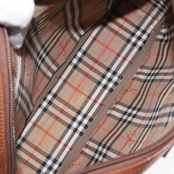Burberrys Umhängetasche Leder Braun Gold Auth ep8711