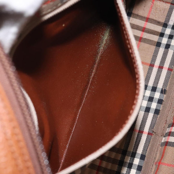 Burberrys Shoulder Bag Leather Brown Gold Auth ep8711