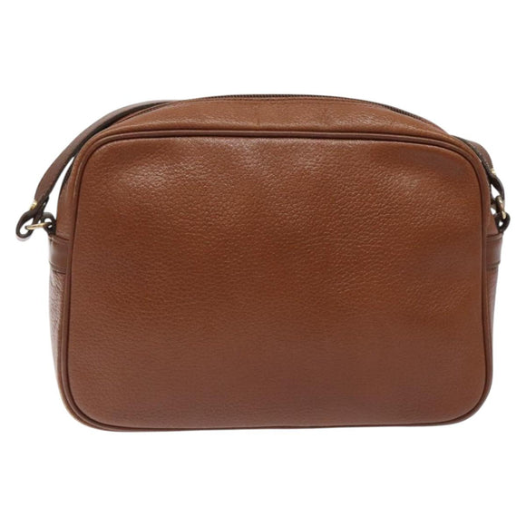 Burberrys Umhängetasche Leder Braun Gold Auth ep8711
