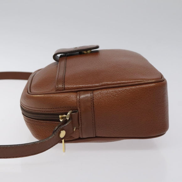 Burberrys Shoulder Bag Leather Brown Gold Auth ep8711