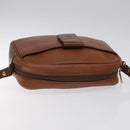 Burberrys Umhängetasche Leder Braun Gold Auth ep8711-6