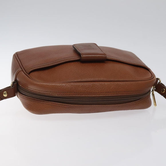 Burberrys Shoulder Bag Leather Brown Gold Auth ep8711
