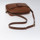 Burberrys Umhängetasche Leder Braun Gold Auth ep8711-7