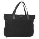 PRADA Tote Bag Nylon Black Silver Auth ep8720-1