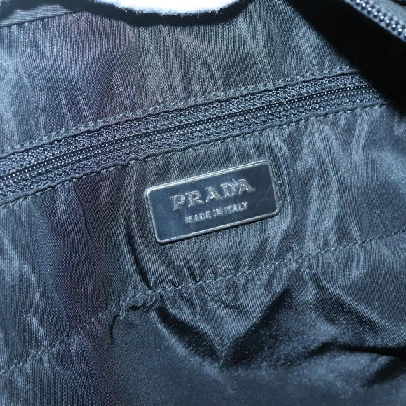 PRADA Tote Bag Nylon Black Silver Auth ep8720