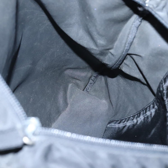 PRADA Tote Bag Nylon Black Silver Auth ep8720