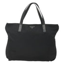 PRADA Tote Bag Nylon Black Silver Auth ep8720-13