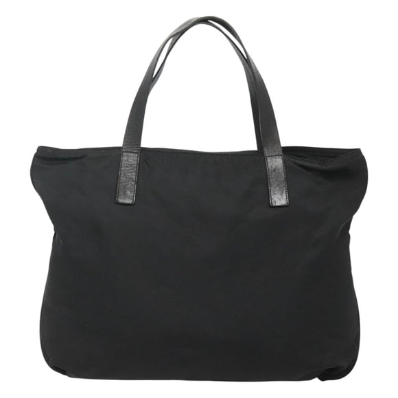 PRADA Tote Bag Nylon Black Silver Auth ep8720