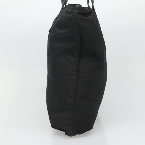 PRADA Tote Bag Nylon Black Silver Auth ep8720