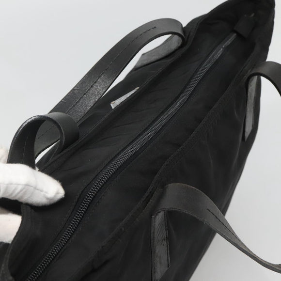 PRADA Tote Bag Nylon Black Silver Auth ep8720