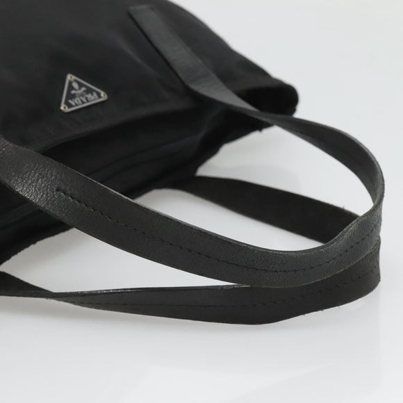 PRADA Tote Bag Nylon Black Silver Auth ep8720