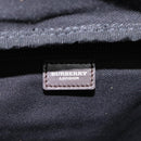 BURBERRY Nova Check Boston Bag PVC Leather Brown Silver Auth ep8729-19