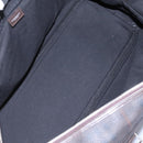 BURBERRY Nova Check Boston Bag PVC Leather Brown Silver Auth ep8729-10