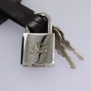 BURBERRY Nova Check Boston Bag PVC Leather Brown Silver Auth ep8729-26