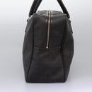 BURBERRY Nova Check Boston Bag PVC Leather Brown Silver Auth ep8729-3