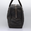 BURBERRY Nova Check Boston Bag PVC Leather Brown Silver Auth ep8729-4