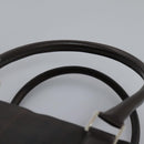 BURBERRY Nova Check Boston Bag PVC Leather Brown Silver Auth ep8729-14