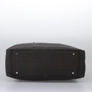 BURBERRY Nova Check Boston Bag PVC Leather Brown Silver Auth ep8729-5