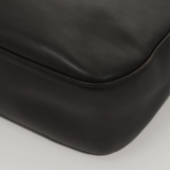Christian Dior Maris Pearl Shoulder Bag Leather Black Silver Auth ep8734