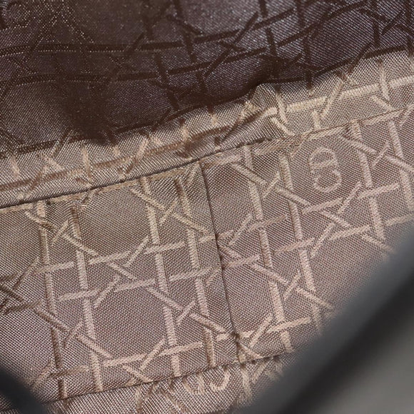 Christian Dior Maris Pearl Shoulder Bag Leather Black Silver Auth ep8734