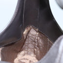 Christian Dior Maris Pearl Shoulder Bag Leather Black Silver Auth ep8734-19