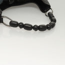 Christian Dior Maris Pearl Shoulder Bag Leather Black Silver Auth ep8734-7